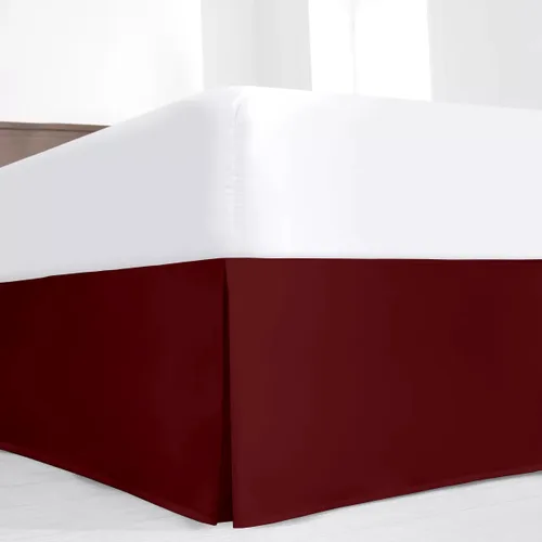 Miniatura 11 de Falda plisada de lujo para cama individual con esquinas divididas, caída a medida de 16 pulgadas, fácil ajuste, volantes plisados contra el polvo