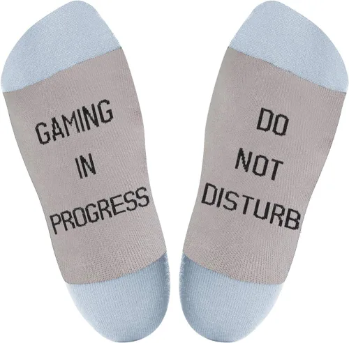 Miniatura 98 de AGRIMONY Calcetines divertidos con texto en inglés «Do Not Disturb Gaming» para hombres, mujeres, adolescentes, niños, Pascua, padres, cumpleaños