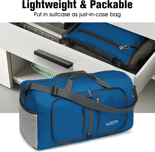 Miniatura 6 de G4Free, bolsa plegable, de lona, para viajar, liviana, de 22 pulgadas, para equipaje, deportes, gimnasio
