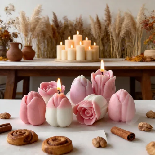 Miniatura 3 de 3 moldes de silicona de flores de tulipán 3D de resina floral para velas de jabón, molde de flores de fondant de chocolate para decoración de velas