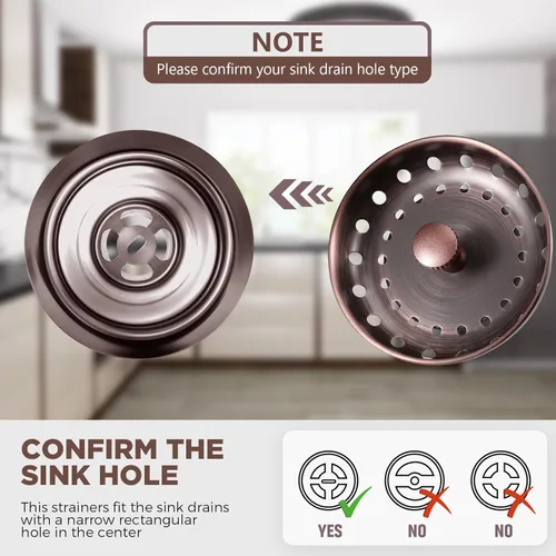 Miniatura 3 de Mudder 3 piezas de colador y tapón de drenaje para fregadero de cocina, tapón de eliminación de basura de acero inoxidable con asa, filtro universal