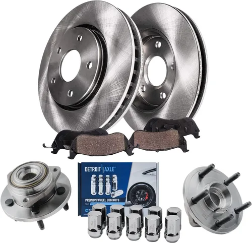 Miniatura 10 de Detroit Axle - Kit de frenos para Volkswagen Beetle Golf City Jetta Frenos de Disco Rotores Pastillas de Freno de Cerámica Reemplazo : Rotores