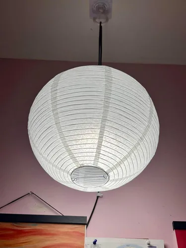 Miniatura 3 de Juego de 2 pantallas de lámpara de papel blanco, 12 x 12 pulgadas, pequeñas lámparas colgantes de papel chino, pantalla redonda para decoración
