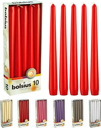 Miniatura 19 de BOLSIUS 20 velas cónicas blancas sin perfume de 10 pulgadas, 8 horas de tiempo de combustión, calidad europea premium, sin humo, sin goteo, Blanco