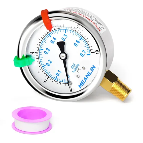 Miniatura 17 de MEANLIN MEASURE - Manómetro de vacío de presión -30inHG~0Psi, esfera con cara de 2.5 pulgadas, NPT de 1/4 de pulgada, manómetro de acero inoxidable