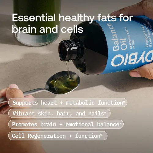 Miniatura 5 de BodyBio Aceite de equilibrio - Suplemento vegano Omega 3 6 - Aceite de cártamo y linaza prensado en frío - Apoya la función cerebral, la piel