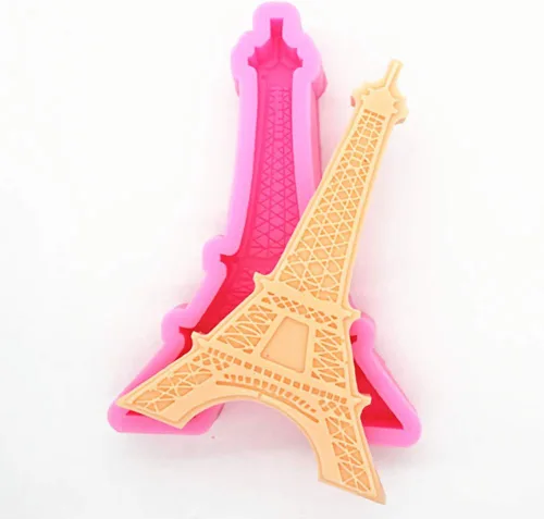 Miniatura 3 de Molde de silicona de la torre Eiffel de París, molde de fondant de chocolate 3D para decoración de tartas, mini molde de arcilla polimérica