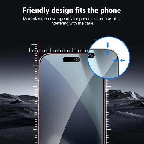 Miniatura 6 de Paquete de 2+2 protectores de pantalla de privacidad para iPhone 17 Pro Max con protector de lente de cámara, película de protección de vidrio