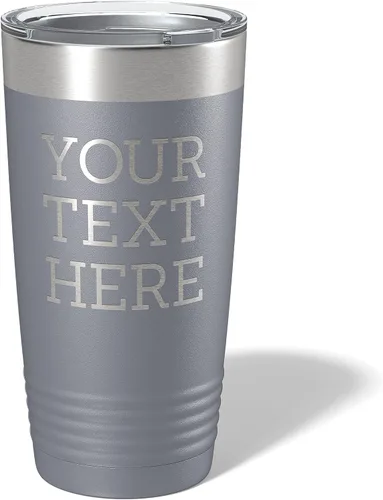 Miniatura 15 de Vaso de acero inoxidable aislado con tapa de 20 onzas (17 colores) personalizado con recubrimiento en polvo, grabado personalizado, nombre