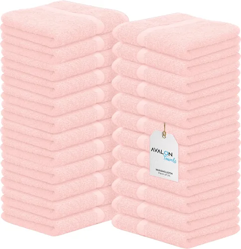 Miniatura 22 de Avalon Towels Toallas de algodón – Paquete de 24 unidades, 12 x 12 pulgadas, 100% algodón hilado en anillo, toallas faciales suaves y absorbentes
