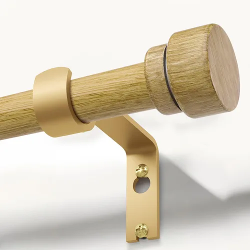 Miniatura 19 de Lootkell Barras de cortina de madera para ventanas de 66 a 120 pulgadas de diámetro, bohemio, decorativo, resistente, largo, ajustable, con diseño