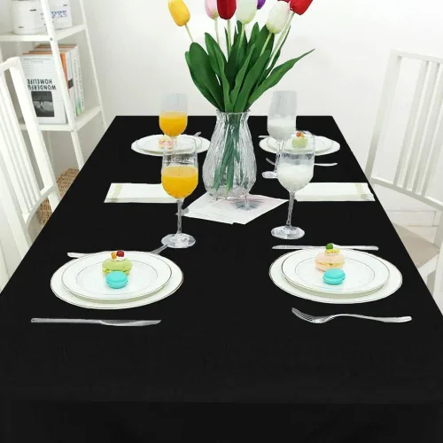 Miniatura 2 de TRLYC costura lentejuelas tela sirena plegable lentejuelas caminos para mesa -12 por 60 pulgadas, Poliéster, Negro (Polyester Black), 72x72-pulgadas