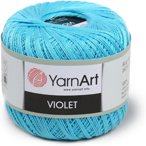Miniatura 17 de Yarn Art - 1 madeja YarnArt Violet, 100 hilos de hilo de algodón mercerizado, hilo de ganchillo para tejer a mano, bordado y manualidades