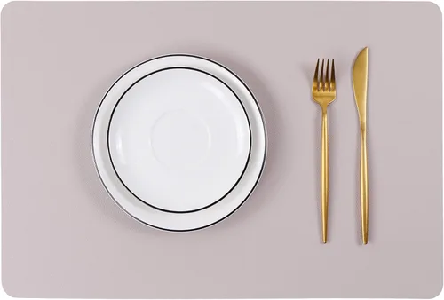 Miniatura 30 de Manteles individuales lavables de cuero para mesa, impermeables, resistentes al calor, fáciles de limpiar para mesa de comedor, cocina