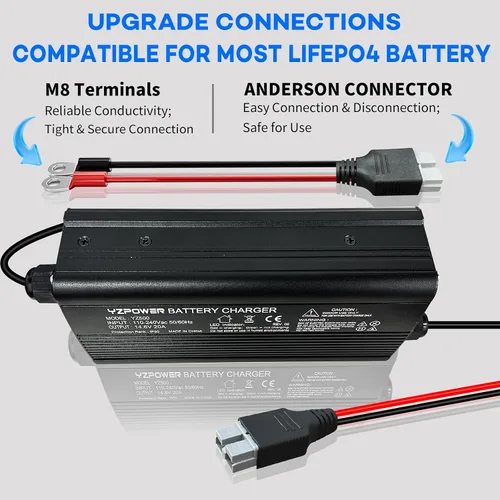 Miniatura 3 de Cargador de batería Lifepo4 de 14.6 V 20 A para baterías de fosfato de hierro y litio de 12.8 V 12 V, cargador de batería AC-DC, cargador de batería