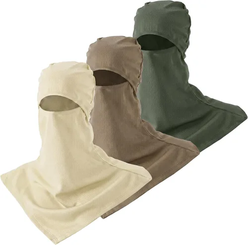 Miniatura 16 de SATINIOR Pasamontañas de 3 piezas, protección solar, cubierta para el cuello, pasamontañas de verano, máscara facial para motocicleta para hombres
