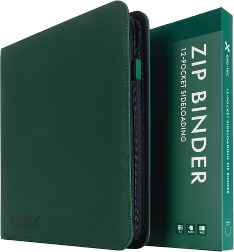 Miniatura 17 de Vault X Carpeta de 12 bolsillos con cremallera para tarjetas coleccionables – 480 tarjetas, material de álbum Exo-Tec premium, 20 páginas de carga