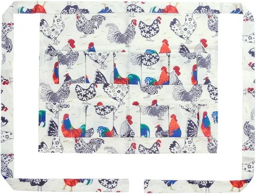 Miniatura 4 de Sefiron Delantal para Recoger Huevos de Pollo, 12 Bolsillos Profundos para Gallina, Pato, Huevos de Ganso Gallina de flores