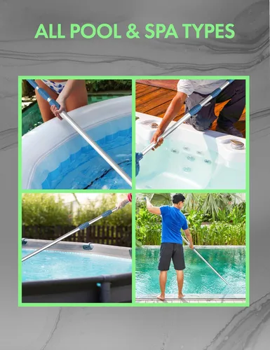 Miniatura 6 de KEMANO - Poste profesional de servicio pesado de 15 pies para piscina, aluminio telescópico, ajustable de 3.4 a 15 pies, se adapta a aspiradora