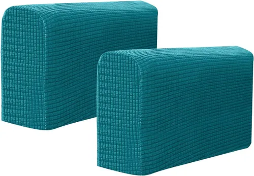 Miniatura 16 de RCFINE 2 fundas antideslizantes para reposabrazos de sofá, fundas elásticas para sillón, protector elástico para el hogar, oficina, sillón Gris claro