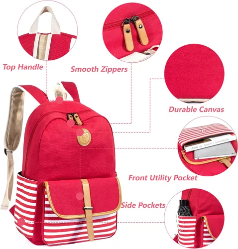 Miniatura 3 de Leaper - mochila escolar para niñas mochila informal bolsa de viaje con bolsillos laterales