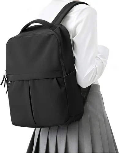 Mochila pequeña para laptop para mujer, bolsa de computadora de 14 pulgadas con bolsillo trasero antirrobo oculto, mochila de viaje ligera