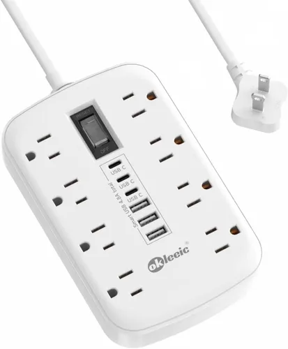 Miniatura 12 de Extensor de enchufe plano con cable de 12 pulgadas, protector contra sobretensiones, adaptador divisor de enchufe de extensión de enchufe plano, 12