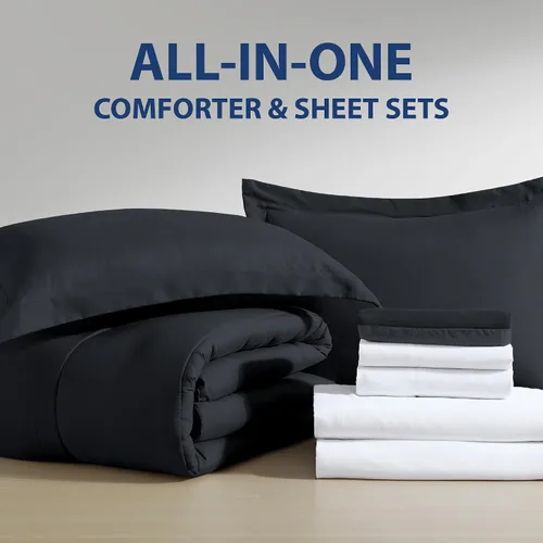 Miniatura 2 de Cathay Home Basic Bedding Home Essential - Juego de ropa de cama de microfibra ultrasuave y ligera, resistente a las arrugas, 6 piezas