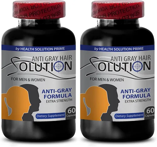 Catalase Anti Gray - Solución para el cabello gris para hombres y mujeres, suplementos anti canas, vitaminas, color natural orgánico para cobertura