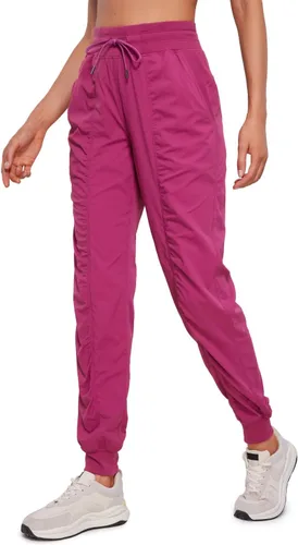 CRZ YOGA Pantalones deportivos ligeros de entrenamiento para mujer, pantalones casuales de cintura alta para correr al aire libre con bolsillos