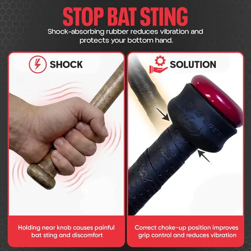 Miniatura 2 de Anillo de estrangulamiento de Grip-N-Rip para bate de béisbol/sóftbol con empuñadura de botón y apilable para un ajuste personalizado y comodidad