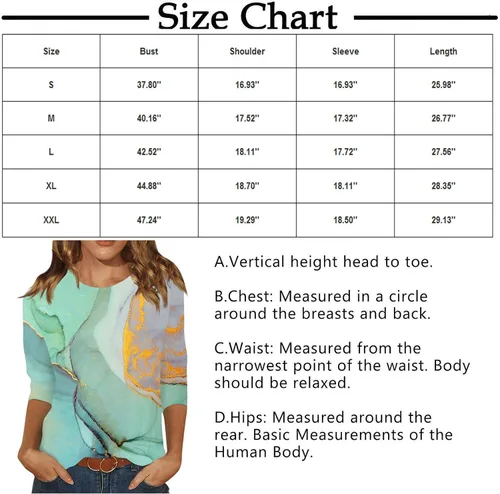 Miniatura 5 de Fall Shirts for Women 2023,Three Quarter Sleeve Print Tops Women's Fashion Casual Three Quarter Sleeve Print Round Neck Top