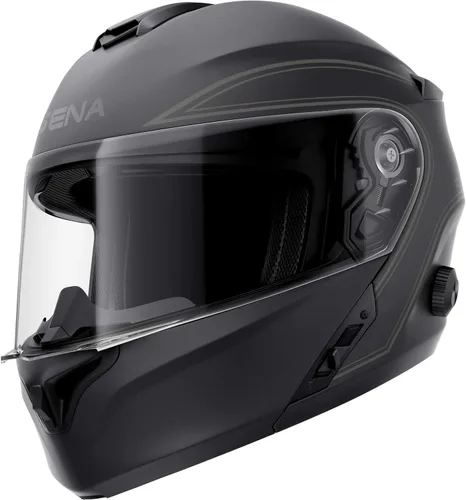 Miniatura 8 de Sena Outrush R Casco Modular para Motocicleta Bluetooth con Sistema de Intercomunicador (Negro Mate, L)