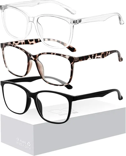 Miniatura 15 de Oilway - Paquete de 3 lentes de bloqueo de luz azul para hombres y mujeres, para computadora, lectura, juegos, televisión, teléfonos, antifatiga
