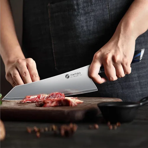 Miniatura 6 de FINTISO - Cuchillo de chef de 8 pulgadas, cuchillo de cocina de gama alta con mango G10, cuchillo de cocina profesional de acero inoxidable japonés