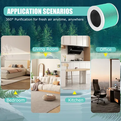 Miniatura 8 de HY1800 H13 - Filtro de repuesto HEPA verdadero compatible con purificador de aire Honeyuan/MORENTO/CHIVALZ/Loytio/AYAFATO/IOIOW HY1800, sistema