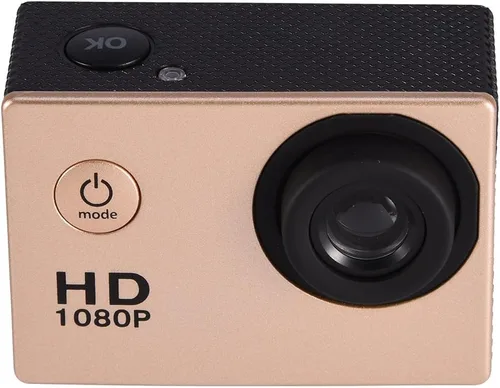 Miniatura 3 de Mini cámara deportiva, 2 pulgadas, 1080P, pantalla LCD completa, cámara de acción 4K 98.4 ft con mini videocámara accesorios de montaje, soporte, oro