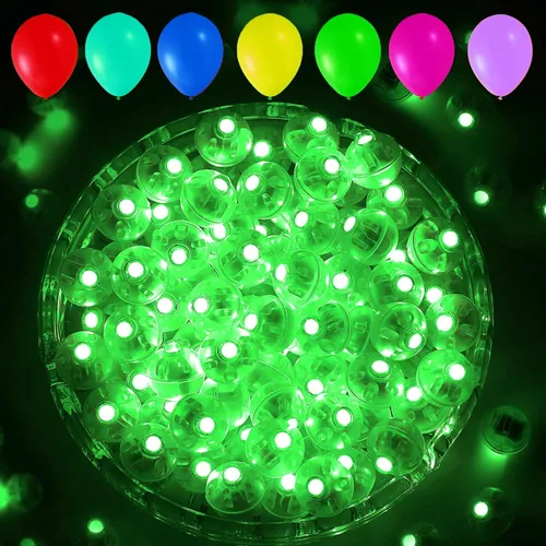 Miniatura 20 de Aogist 50 Piezas Luces para Globos Azules con Aro para Colgar, Mini Lámpara de Bola Redonda Pequeña Luz LED para Linternas de Papel y Vidrio