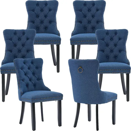 Miniatura 13 de Sillas de Comedor Juego de 4 sillas de comedor tapizadas de lino, sillas de comedor modernas de mediados de siglo, sillas de cocina y comedor