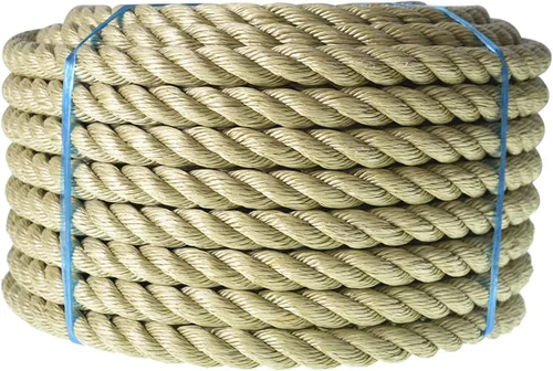 Miniatura 8 de Cuerda de cáñamo sintética de polipropileno trenzado de tres hebras de 1 pulgada x 50 pies para decoración de interiores o exteriores, proyectos