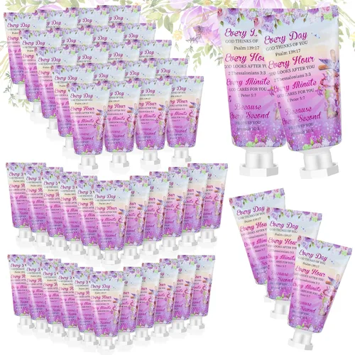 Miniatura 21 de Paquete de 50 Lociones Cristianas para Manos a Granel Regalos para Mujeres Rellenos de Calcetines de Navidad Regalos Bíblicos Mini Loción de Manos