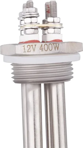 Miniatura 4 de DERNORD Calentador de inmersión de 12V 400W Elemento calentador de agua sumergible Elemento de calefacción de acero inoxidable con ajuste NPSM de 1