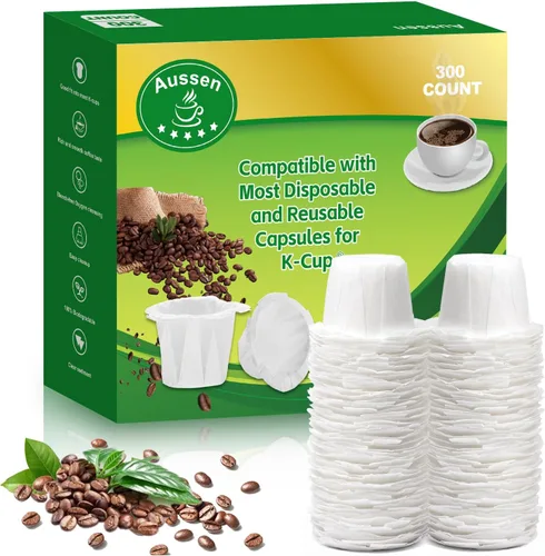 Miniatura 11 de Aussen Filtros de papel desechables para café, reemplazo para filtros Keurig, compatible con todos los filtros de una sola porción de Keurig, Blanco