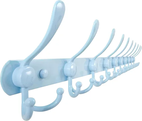 Miniatura 23 de Dseap - Perchero para pared, 5 ganchos triples, resistente, acero inoxidable, riel de gancho de metal para abrigos, sombreros, toallas, bolsos