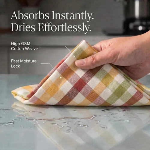 Miniatura 2 de Urban Villa Toallas de cocina 100% algodón Paños de cocina para la cocina (Juego de 6) Paños de 20”x30” Altamente absorbentes Juego de lino de 037