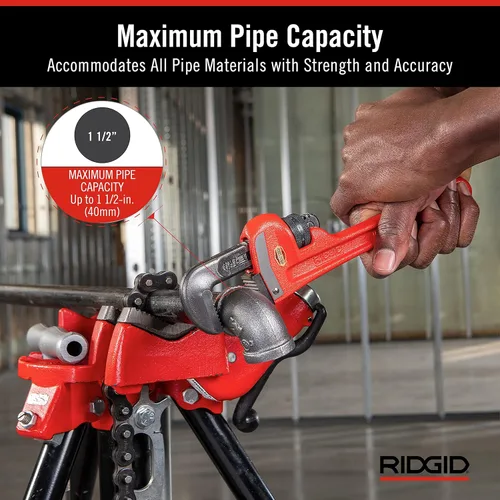 Miniatura 3 de RIDGID 31010 - Llave de tubería recta modelo 10 resistente, llave de fontanería de 10 pulgadas, color rojo, negro, 9.843 in (10 pulgadas)