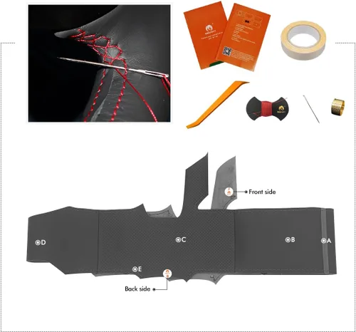 Miniatura 5 de MEWANT Funda para Volante para GMC Sierra 1500 / Sierra 1500 Limited/Sierra 2500 / Sierra 3500/ Yukon (XL) Envoltura de Volante Cosida a Mano