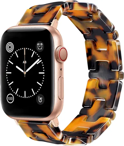 Miniatura 12 de JR.DM Pulsera elástica de resina con cuentas de tortuga para mujer, compatible con Apple Watch Band de 1.654 in (S3/2/1) 1.732 in 1.772 in 1.811 in