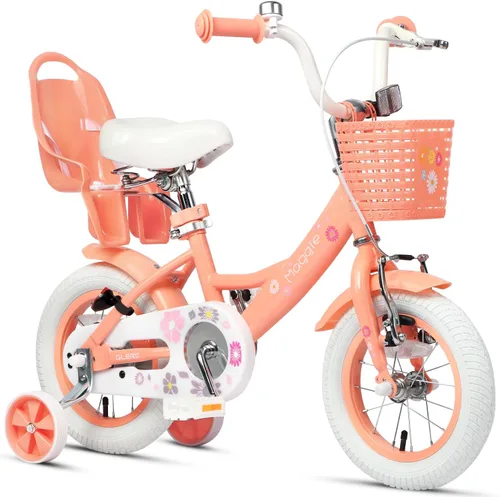 Miniatura 10 de Glerc Maggie Girls Bike, 12-20 Inch Kids Bike for 2-13 Years Old Children, Princess Style Kids Bicycle with Doll-Seat & Basket & Training Wheels