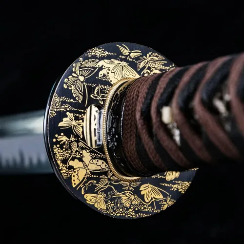 Miniatura 14 de Handforged Samurai Katana Sword - Damascus/1060/1095 High Carbon Steel, Full Tang, Iron Tsuba, Solid Wood Saya - Real Functional Sharp Blade for